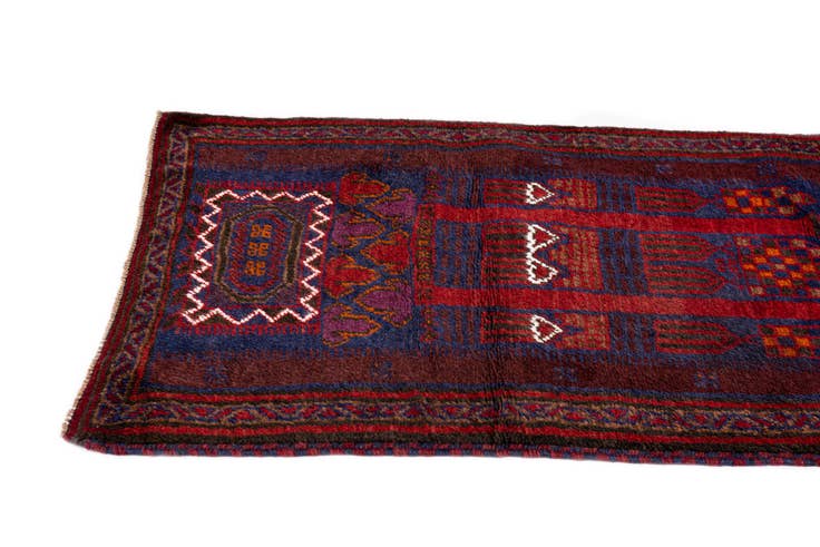 Detail image of 2' 10 x 4' 8 Hand Knotted Balouch Persian Wool Rug