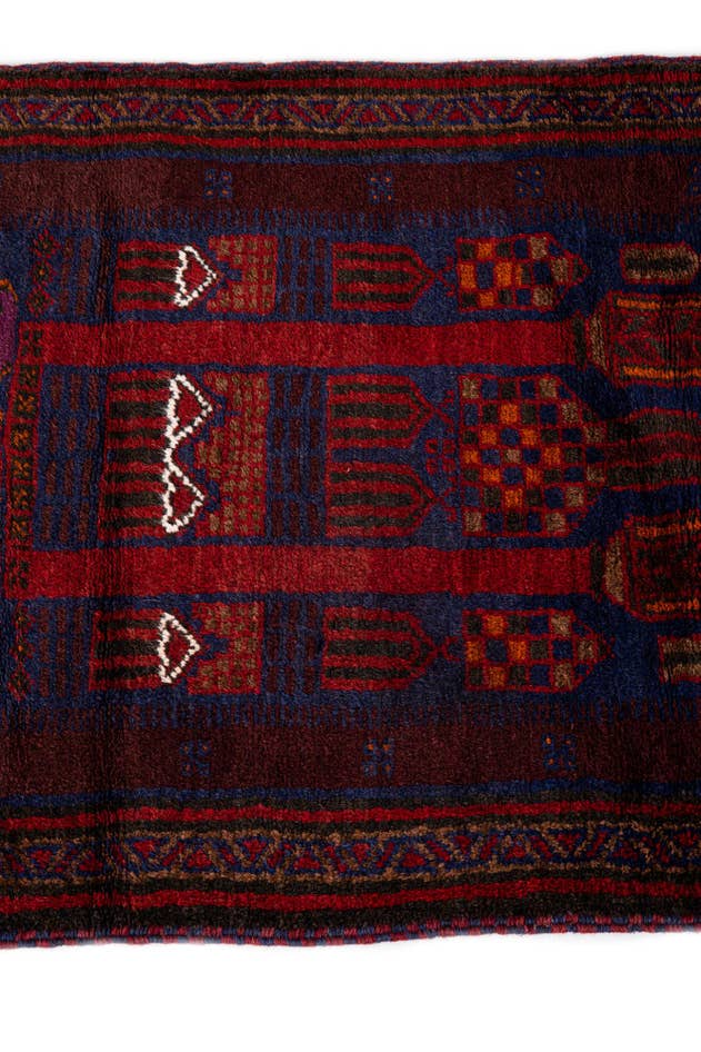 Detail image of 2' 10 x 4' 8 Hand Knotted Balouch Persian Wool Rug