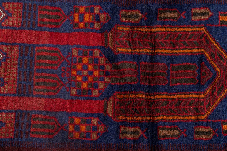 Detail image of 2' 10 x 4' 8 Hand Knotted Balouch Persian Wool Rug