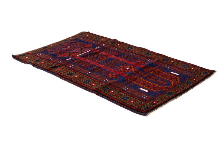 Detail image of 2' 10 x 4' 10 Hand Knotted Balouch Persian Wool Rug