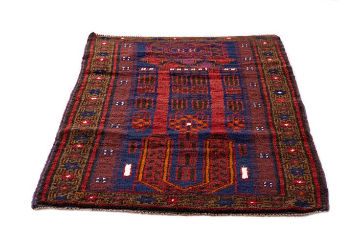 Detail image of 2' 10 x 4' 10 Hand Knotted Balouch Persian Wool Rug