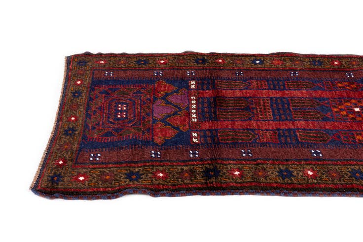 Detail image of 2' 10 x 4' 10 Hand Knotted Balouch Persian Wool Rug