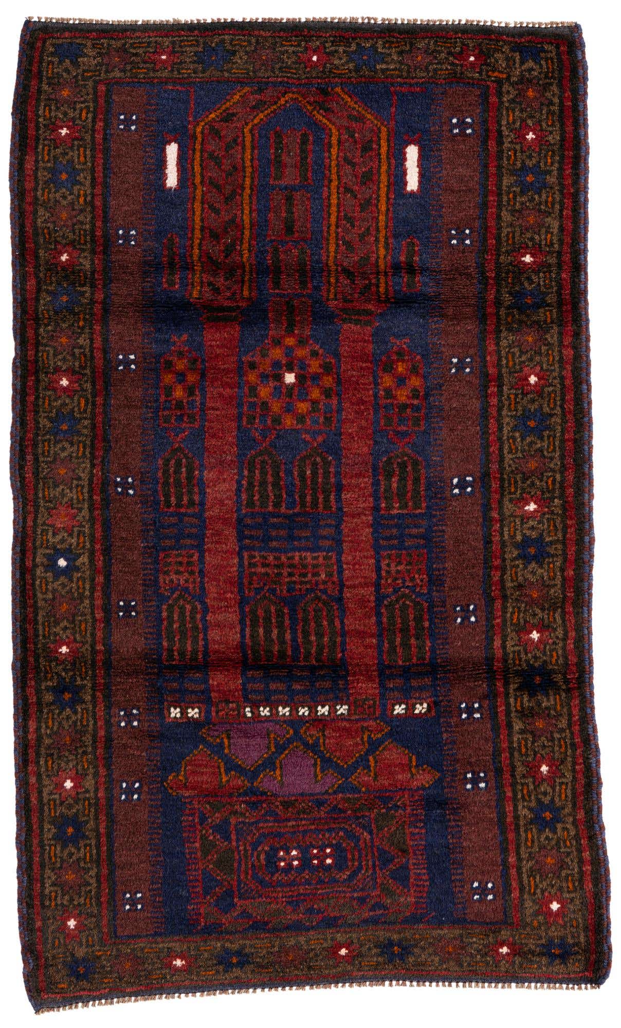 2' 10 x 4' 10 Hand Knotted Balouch Persian Wool Rug