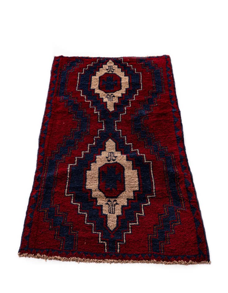 Detail image of 2' 10 x 4' 7  Hand Knotted Balouch Persian Wool Rug