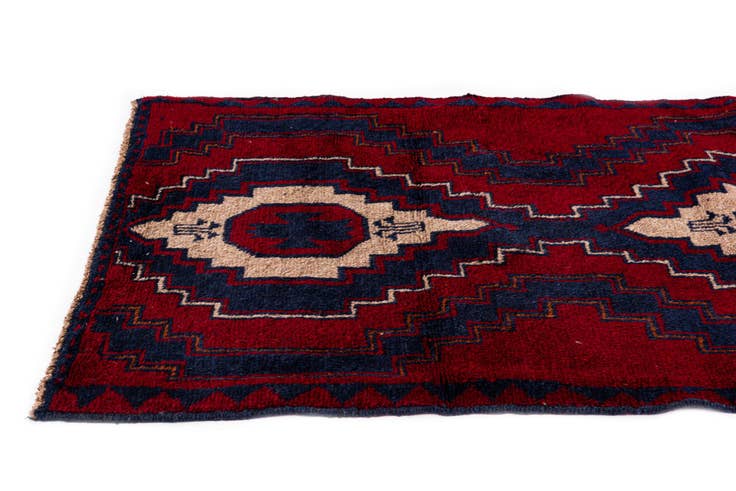 Detail image of 2' 10 x 4' 7 Hand Knotted Balouch Persian Wool Rug