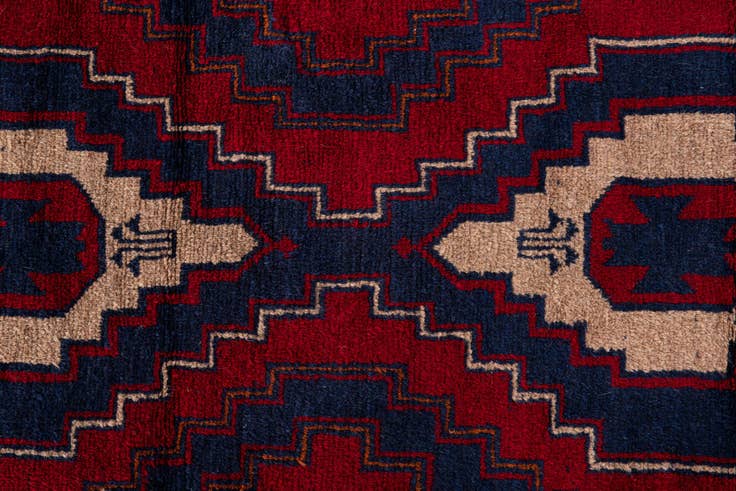 Detail image of 2' 10 x 4' 7 Hand Knotted Balouch Persian Wool Rug