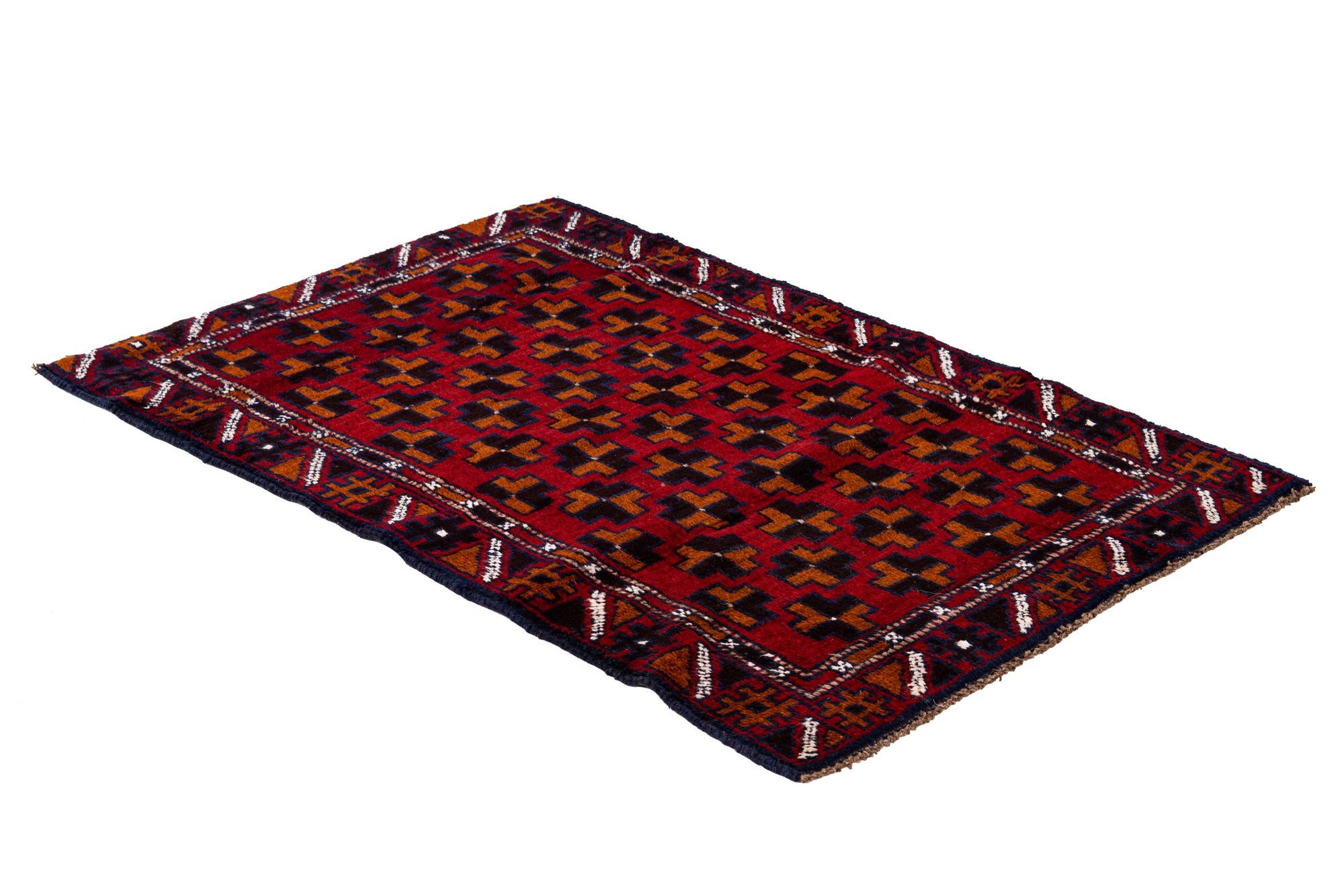2' 10 x 4' 7 Hand Knotted Balouch Persian Wool Rug