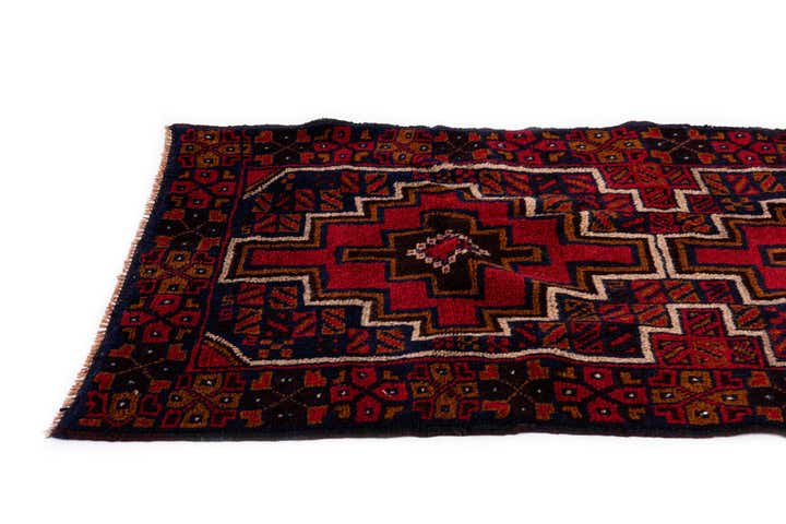 2' 9 x 4' 8 Hand Knotted Balouch Persian Wool Rug