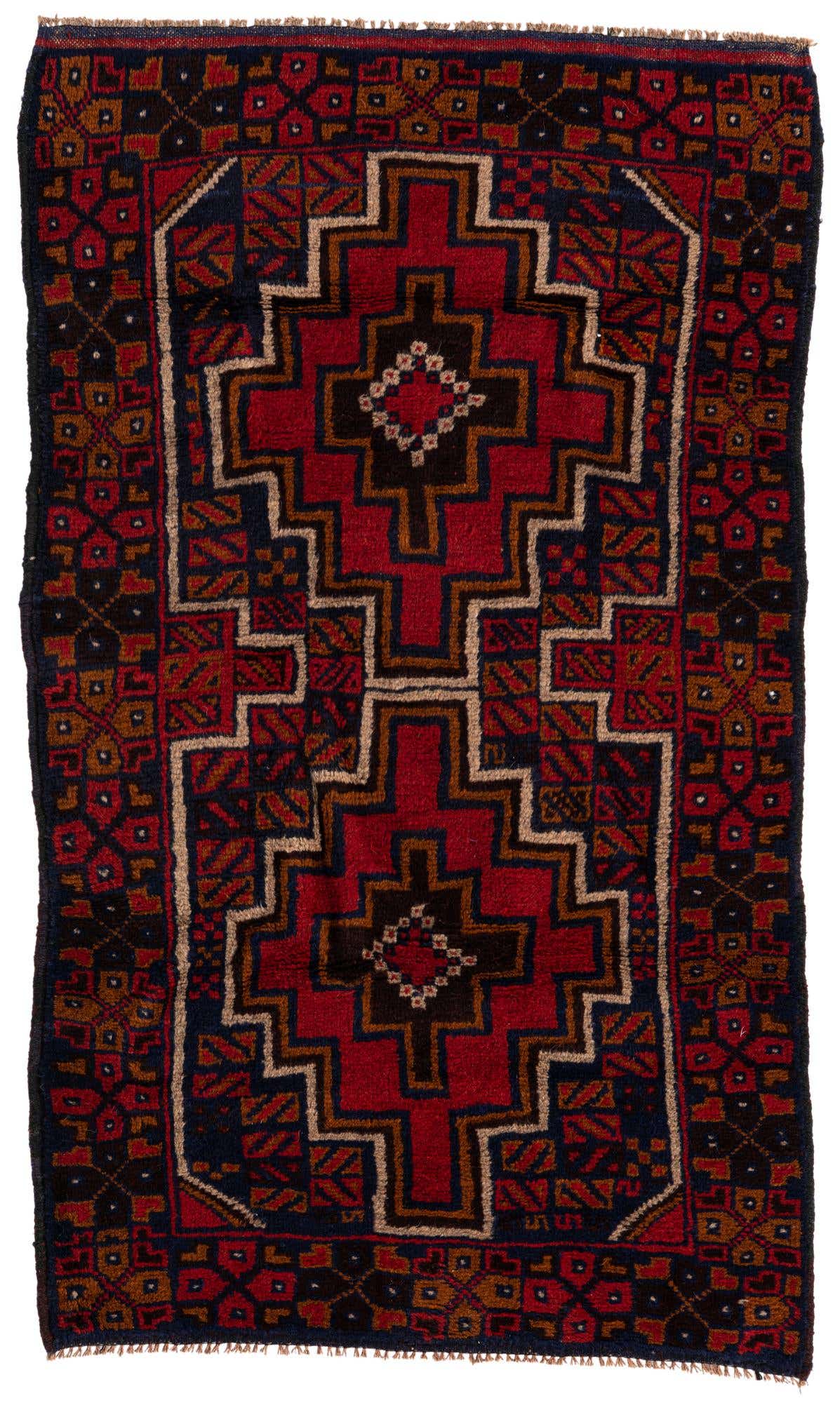 2' 9 x 4' 8 Hand Knotted Balouch Persian Wool Rug