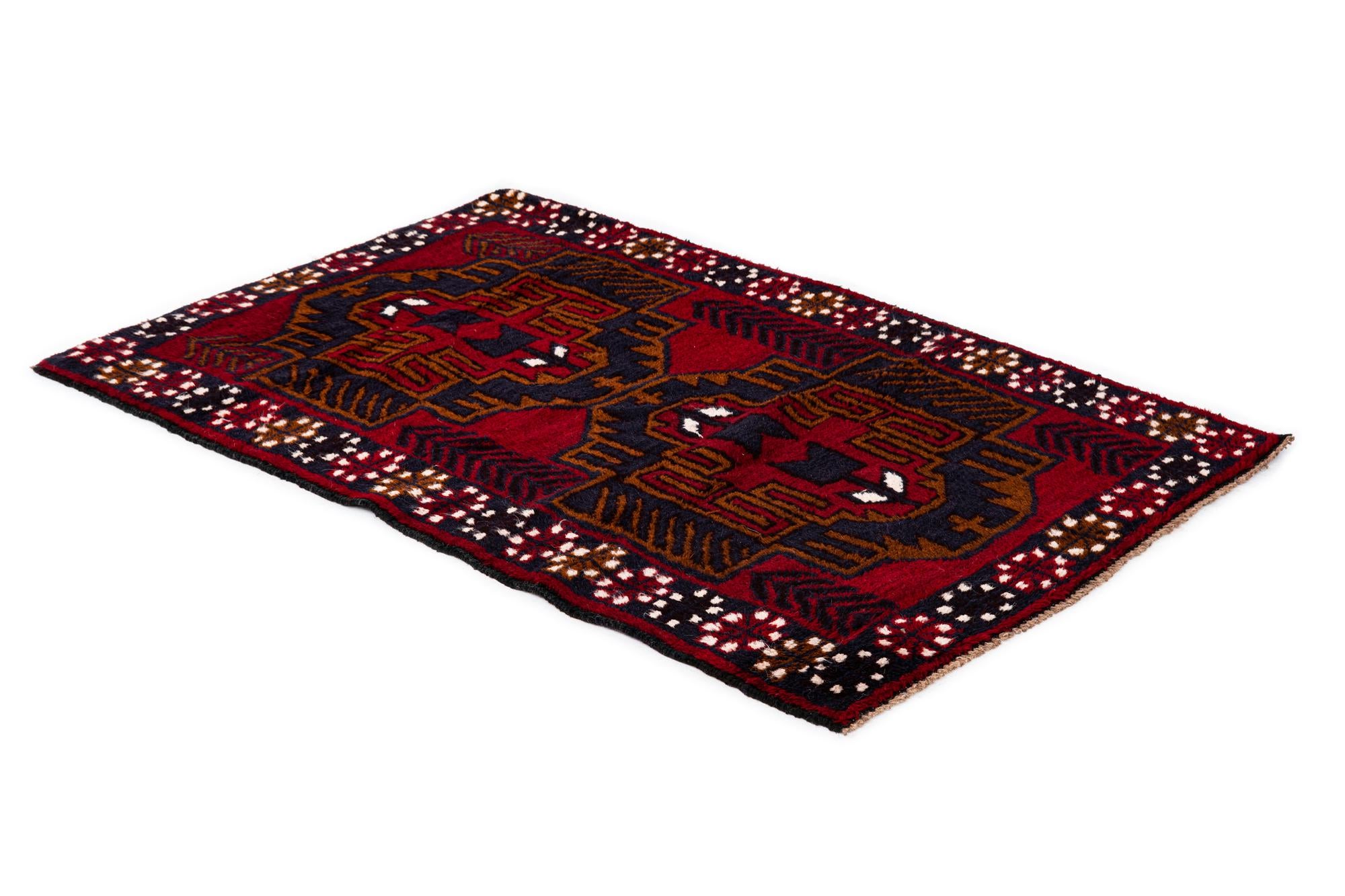 2' 11 x 4' 7 Hand Knotted Balouch Persian Wool Rug