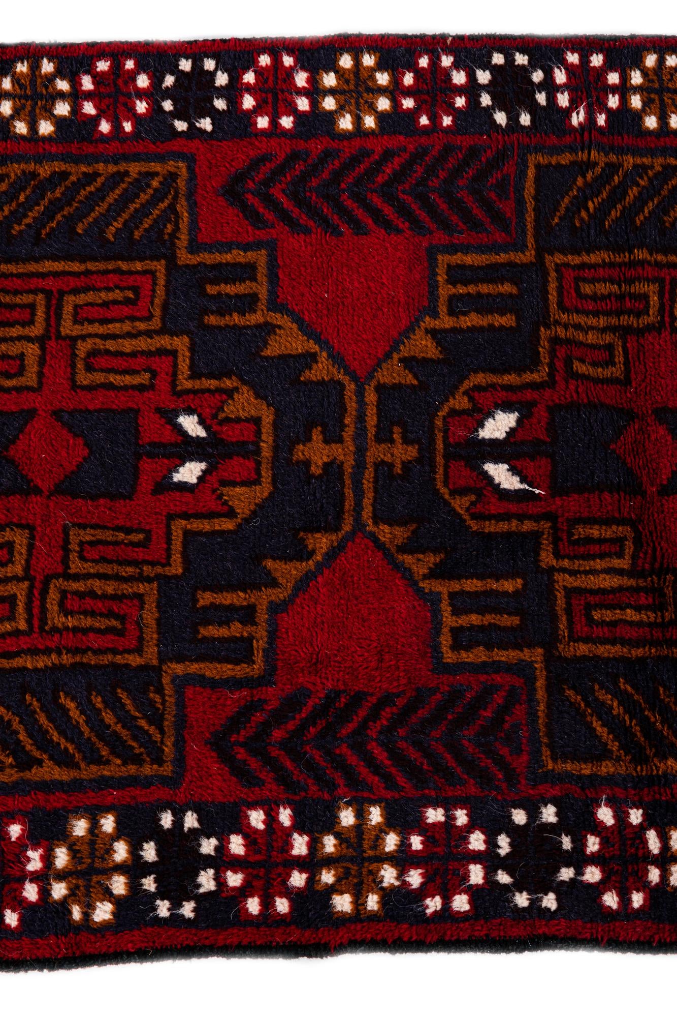 2' 11 x 4' 7 Hand Knotted Balouch Persian Wool Rug