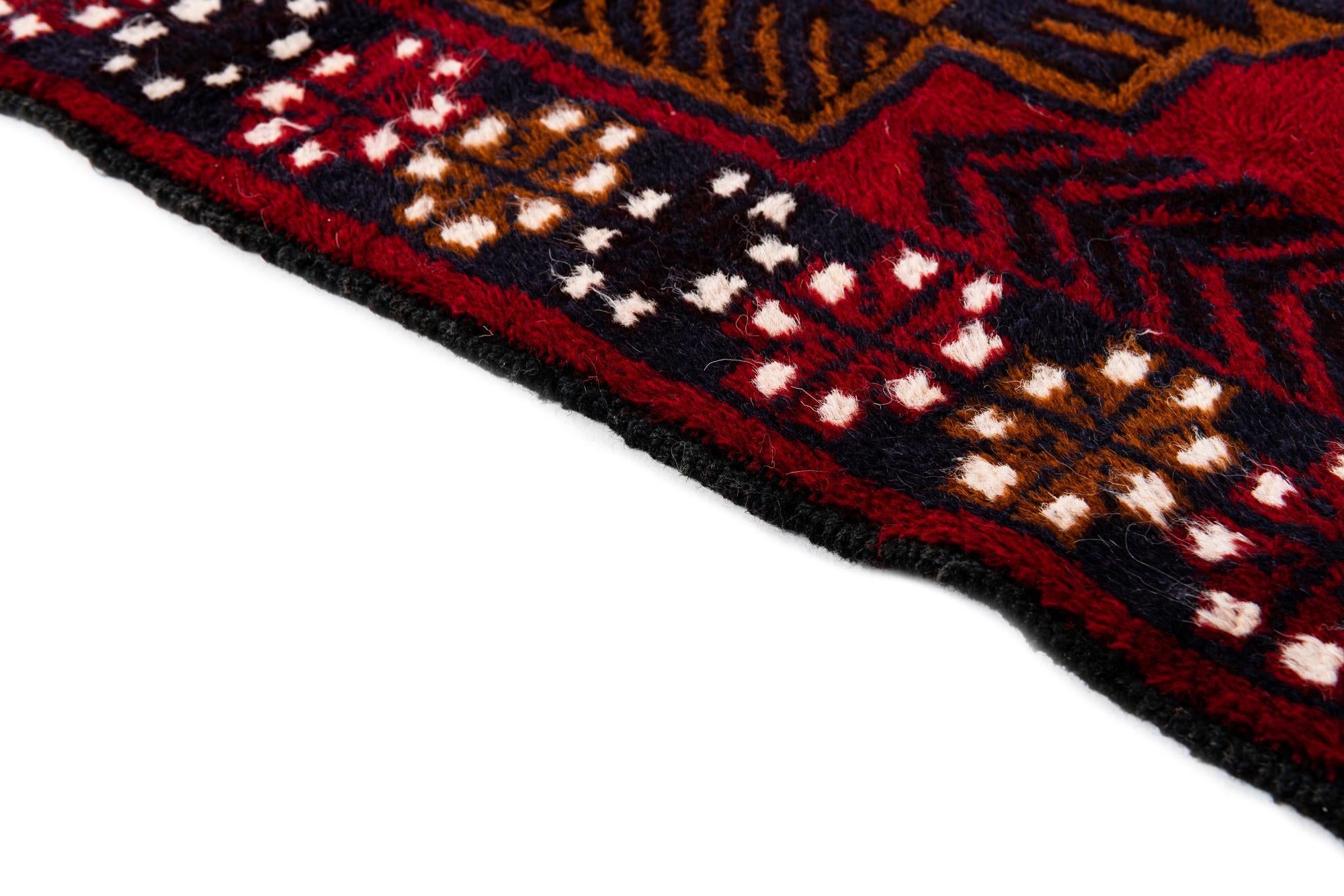 2' 11 x 4' 7 Hand Knotted Balouch Persian Wool Rug