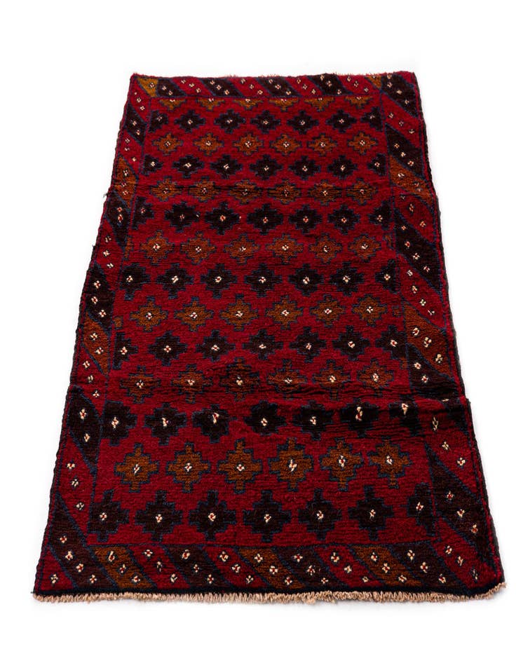 Detail image of 2' 10 x 4' 6  Hand Knotted Balouch Persian Wool Rug