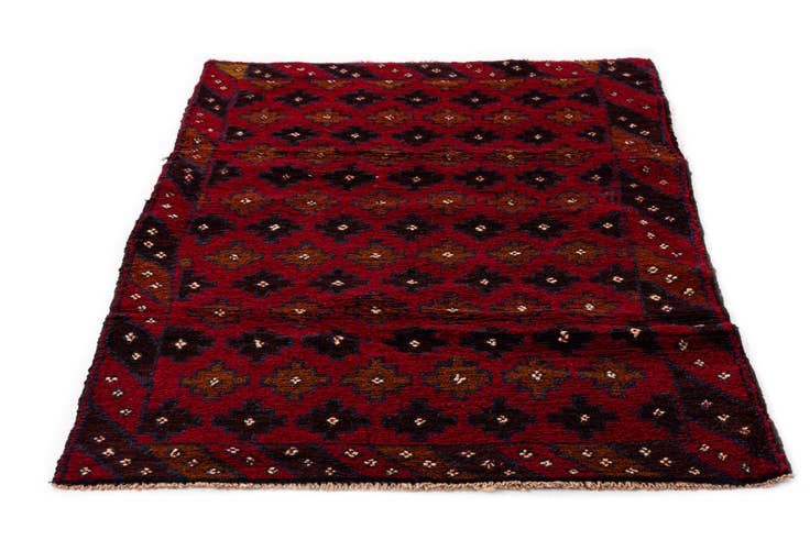 Detail image of 2' 10 x 4' 6 Hand Knotted Balouch Persian Wool Rug
