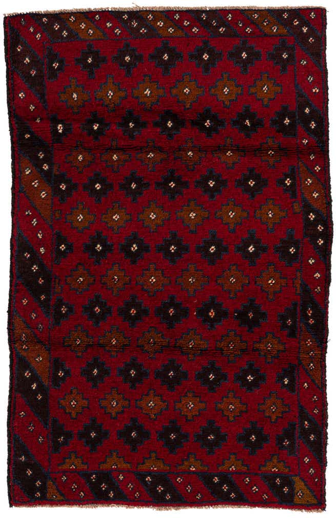 2' 10 x 4' 6 Hand Knotted Balouch Persian Wool Rug