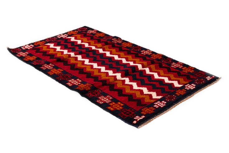 Detail image of 2' 11 x 4' 6 Hand Knotted Balouch Persian Wool Rug