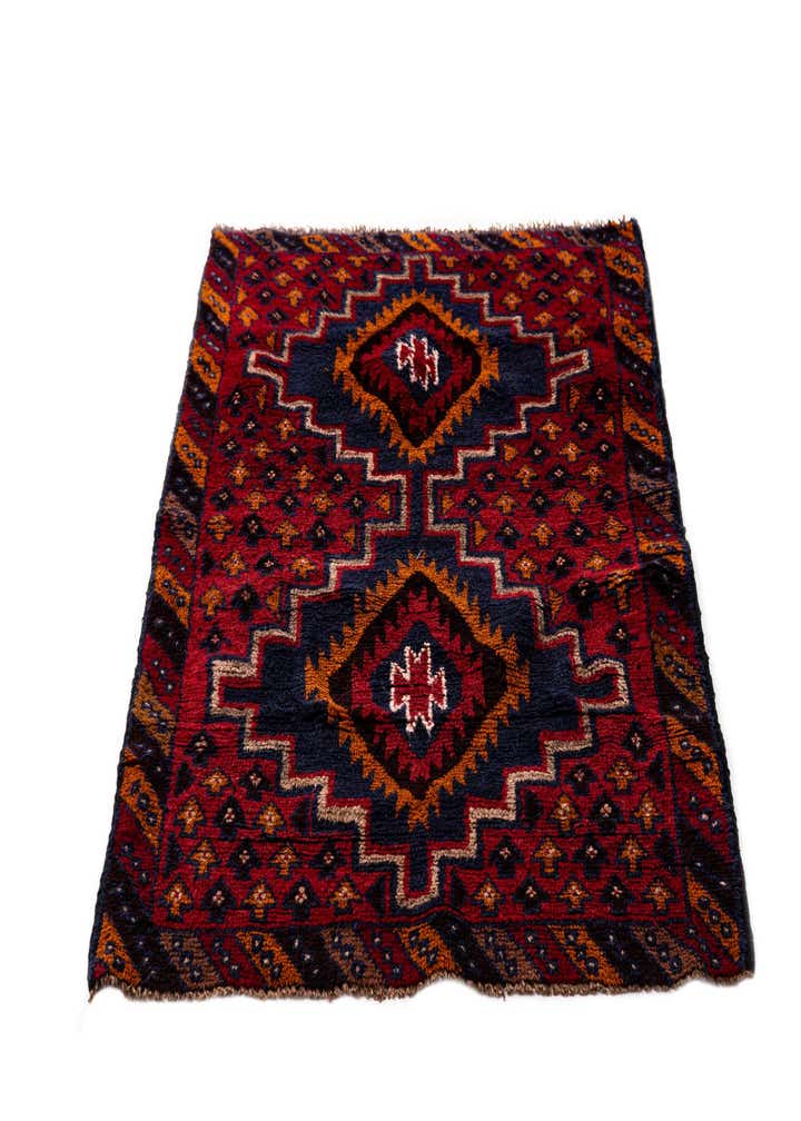 2' 11 x 4' 6 Hand Knotted Balouch Persian Wool Rug