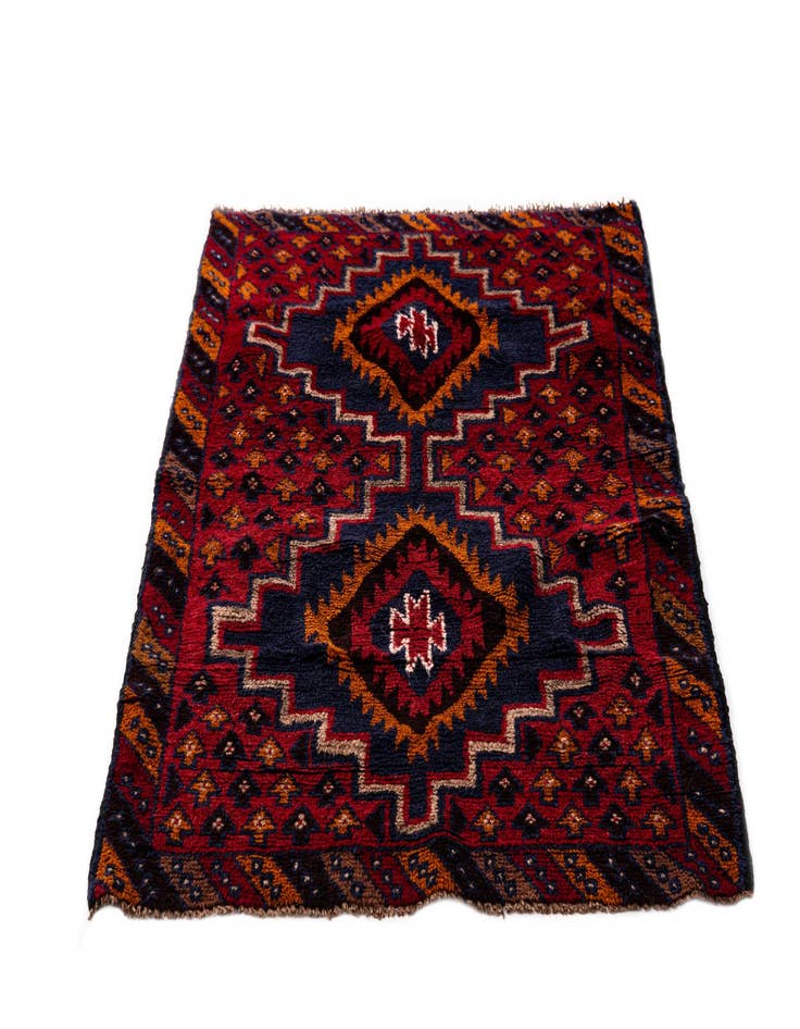 Detail image of 2' 11 x 4' 6  Hand Knotted Balouch Persian Wool Rug