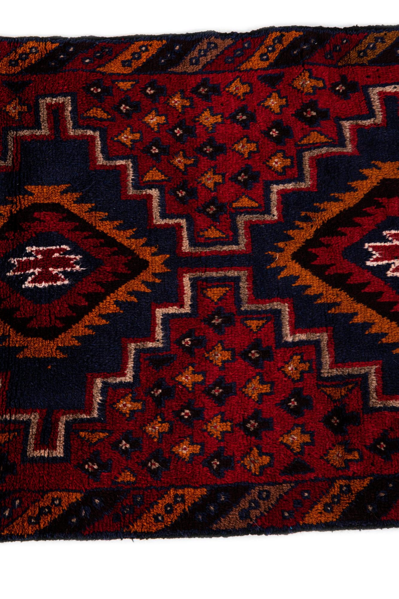 2' 11 x 4' 6 Hand Knotted Balouch Persian Wool Rug