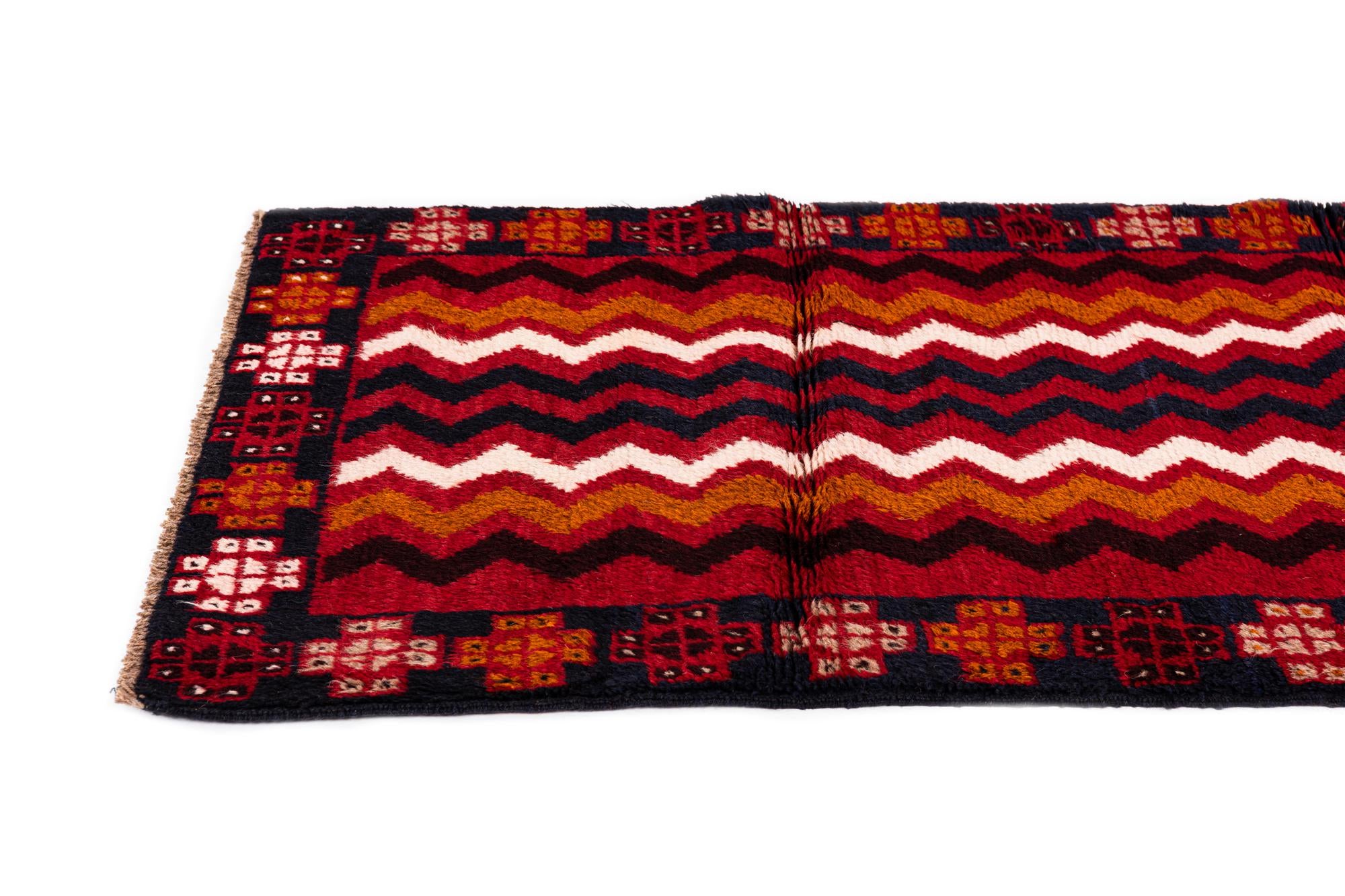 2' 11 x 4' 6 Hand Knotted Balouch Persian Wool Rug