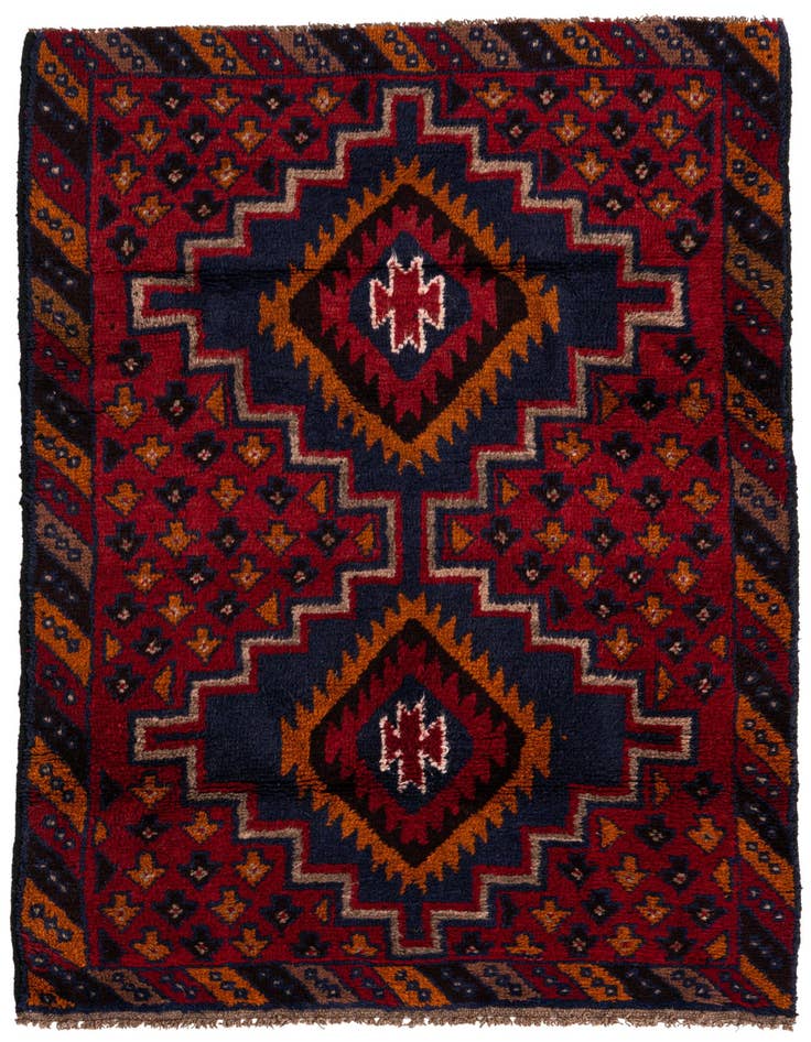 Detail image of 2' 11 x 4' 6 Hand Knotted Balouch Persian Wool Rug