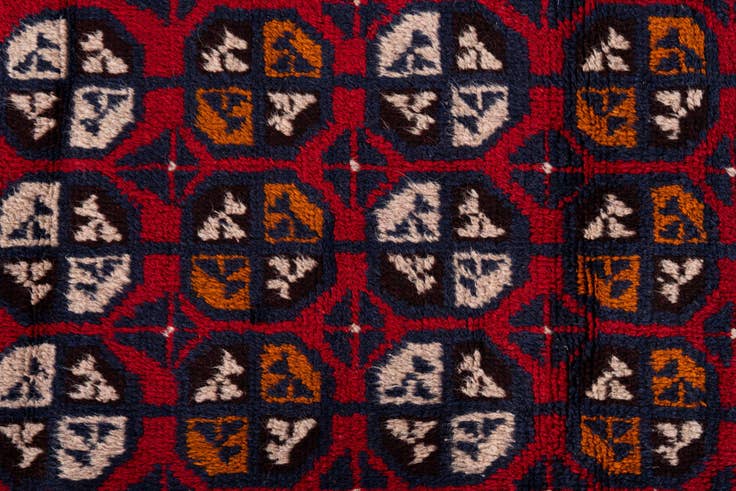 Detail image of 2' 11 x 4' 7 Hand Knotted Balouch Persian Wool Rug