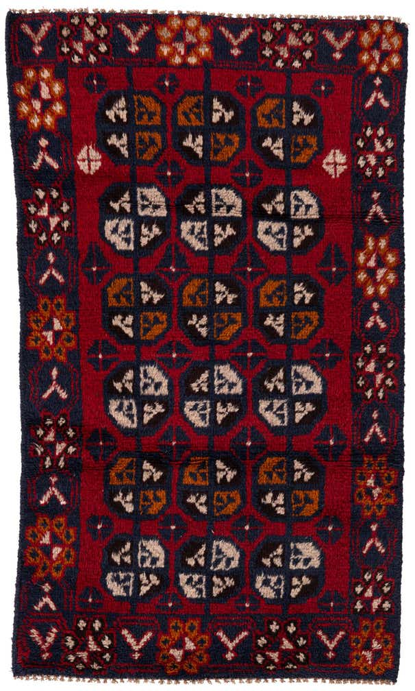 2' 11 x 4' 7 Hand Knotted Balouch Persian Wool Rug
