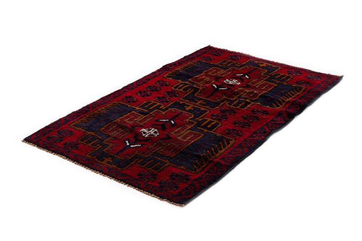 Detail image of 2' 9 x 4' 7 Hand Knotted Balouch Persian Wool Rug