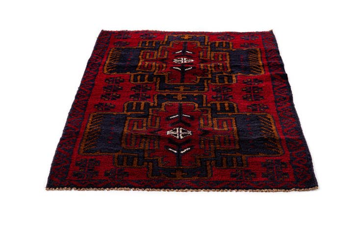 Detail image of 2' 9 x 4' 7 Hand Knotted Balouch Persian Wool Rug