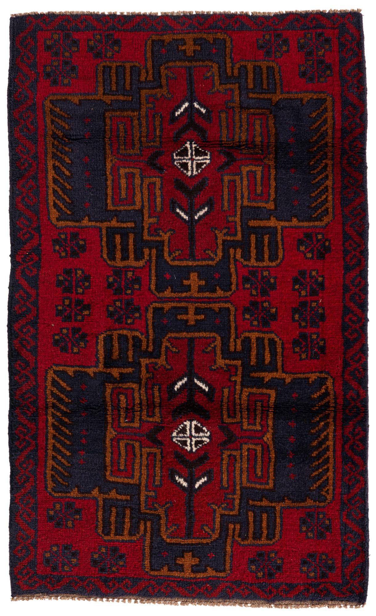 2' 9 x 4' 7 Hand Knotted Balouch Persian Wool Rug