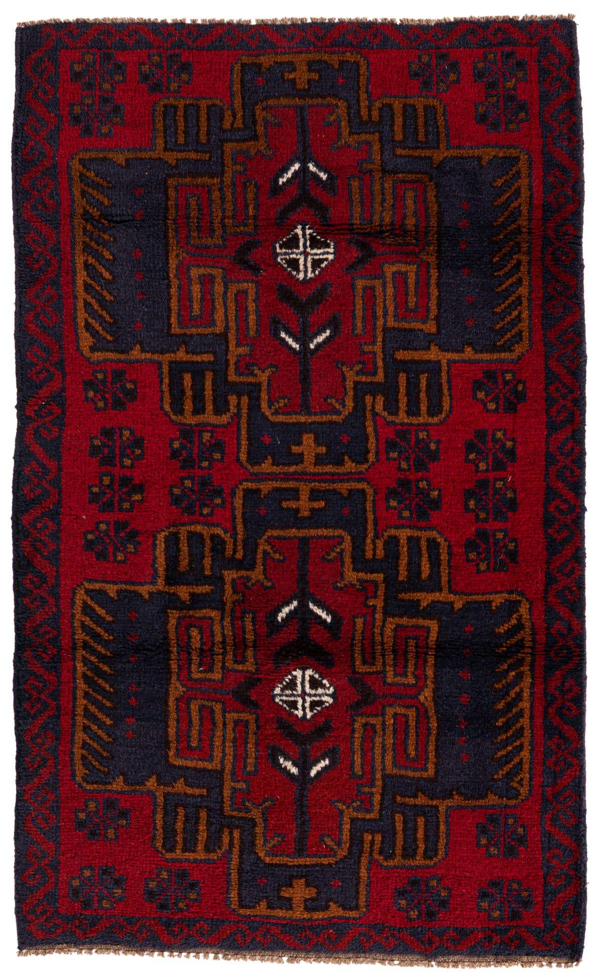 2' 9 x 4' 7 Hand Knotted Balouch Persian Wool Rug