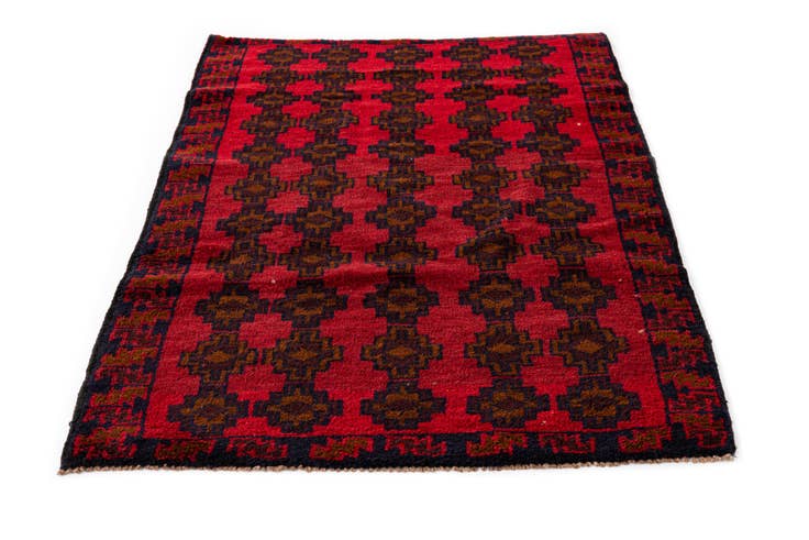 Detail image of 2' 10 x 4' 8 Hand Knotted Balouch Persian Wool Rug