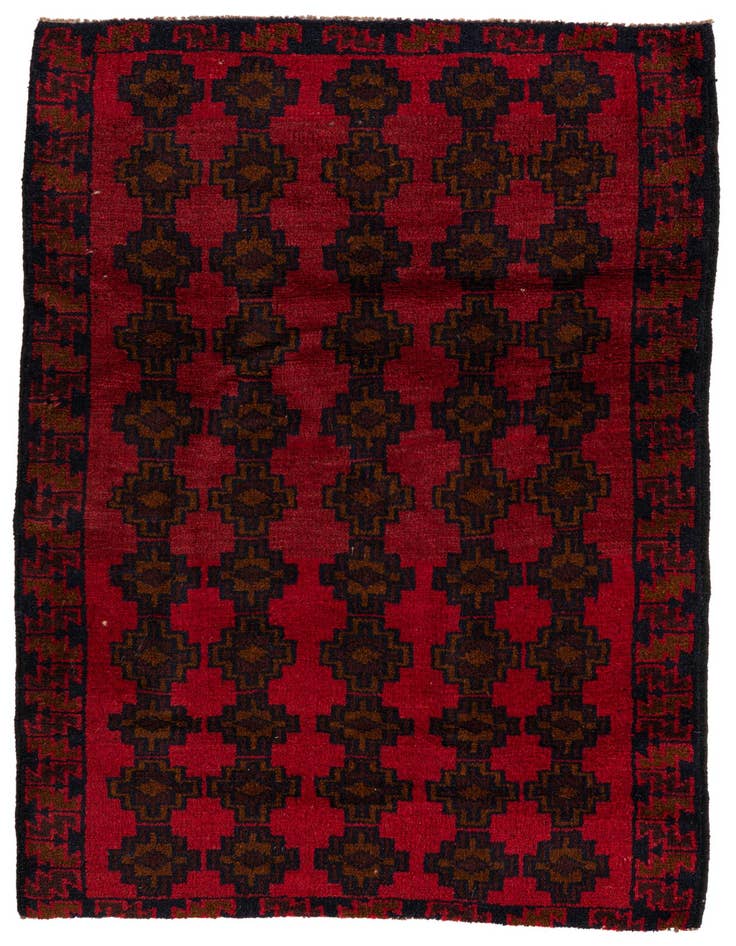 Detail image of 2' 10 x 4' 8 Hand Knotted Balouch Persian Wool Rug
