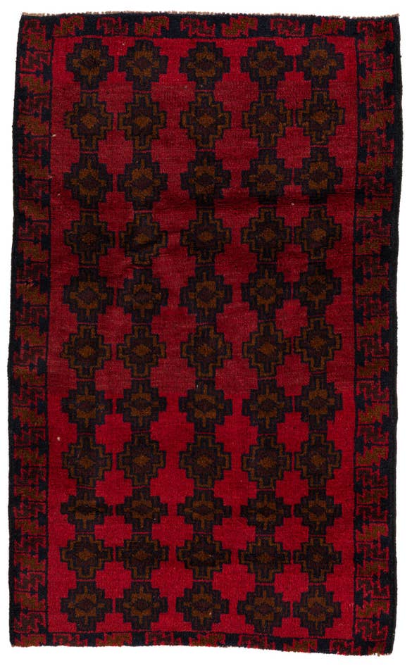 Detail image of 2' 10 x 4' 8 Hand Knotted Balouch Persian Wool Rug