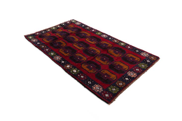 Detail image of 2' 9 x 4' 10 Hand Knotted Balouch Persian Wool Rug