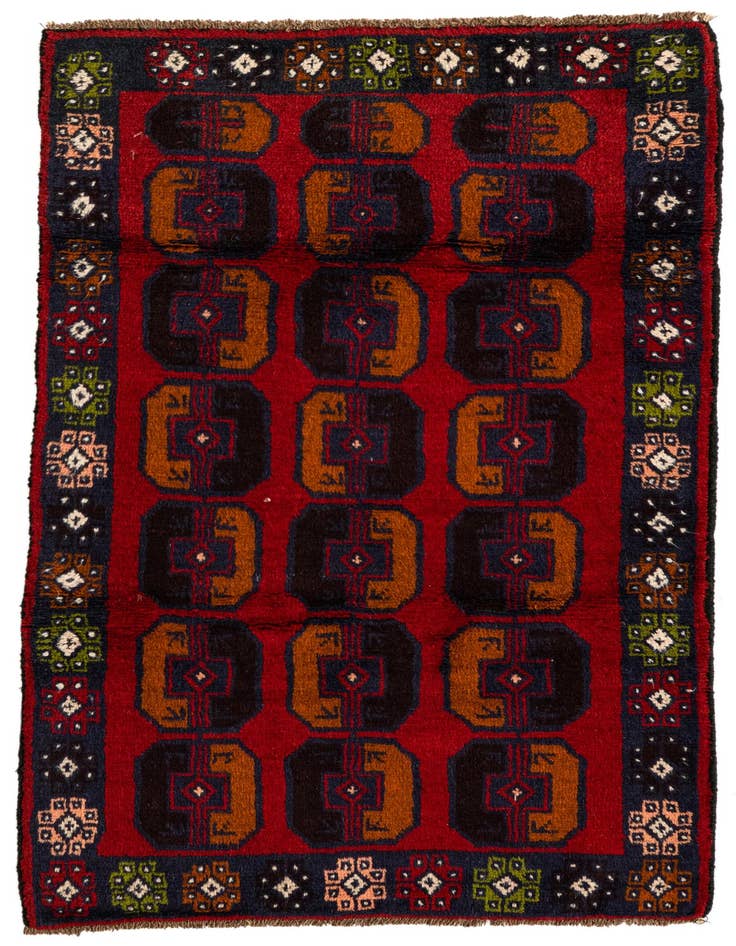 Detail image of 2' 9 x 4' 10 Hand Knotted Balouch Persian Wool Rug