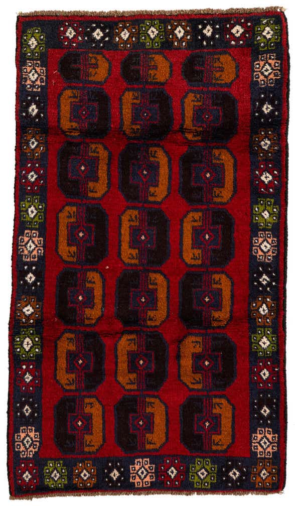 2' 9 x 4' 10 Hand Knotted Balouch Persian Wool Rug