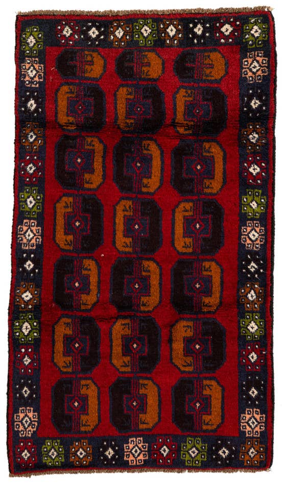 Detail image of 2' 9 x 4' 10 Hand Knotted Balouch Persian Wool Rug