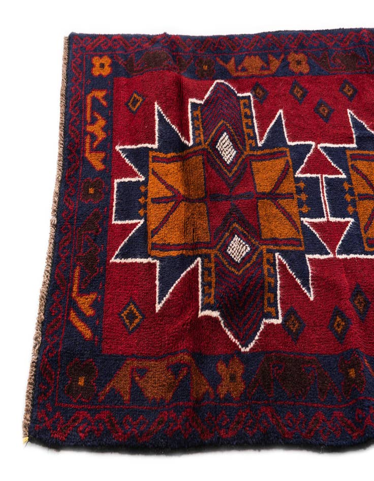 Detail image of 3' x 4' 7 Hand Knotted Balouch Persian Wool Rug