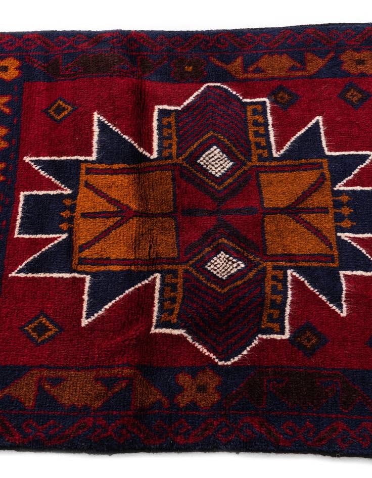Detail image of 3' x 4' 7 Hand Knotted Balouch Persian Wool Rug