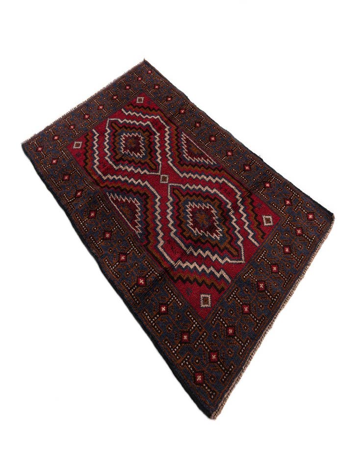 Detail image of 2' 10 x 4' 6  Hand Knotted Balouch Persian Wool Rug