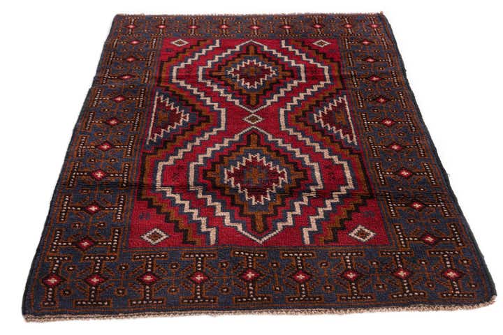 2' 10 x 4' 6 Hand Knotted Balouch Persian Wool Rug