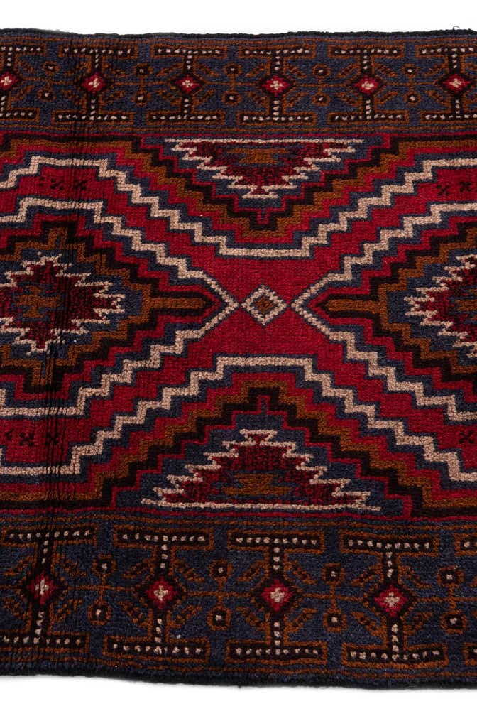 2' 10 x 4' 6 Hand Knotted Balouch Persian Wool Rug