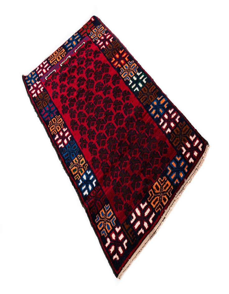 Detail image of 2' 10 x 4' 8  Hand Knotted Balouch Persian Wool Rug