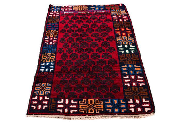 2' 10 x 4' 8 Hand Knotted Balouch Persian Wool Rug