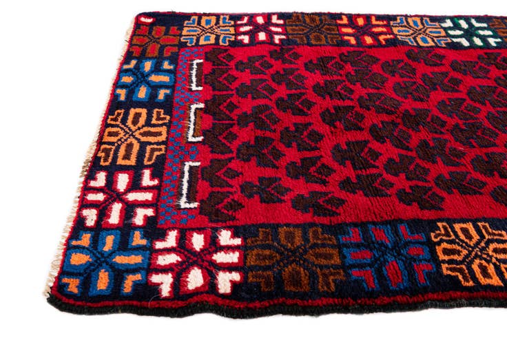 Detail image of 2' 10 x 4' 8 Hand Knotted Balouch Persian Wool Rug
