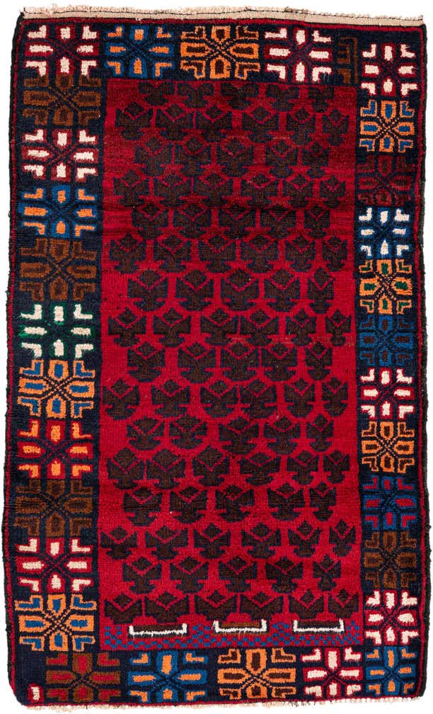 2' 10 x 4' 8 Hand Knotted Balouch Persian Wool Rug