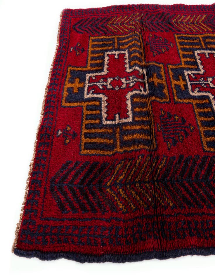 Detail image of 2' 10 x 4' 7 Hand Knotted Balouch Persian Wool Rug