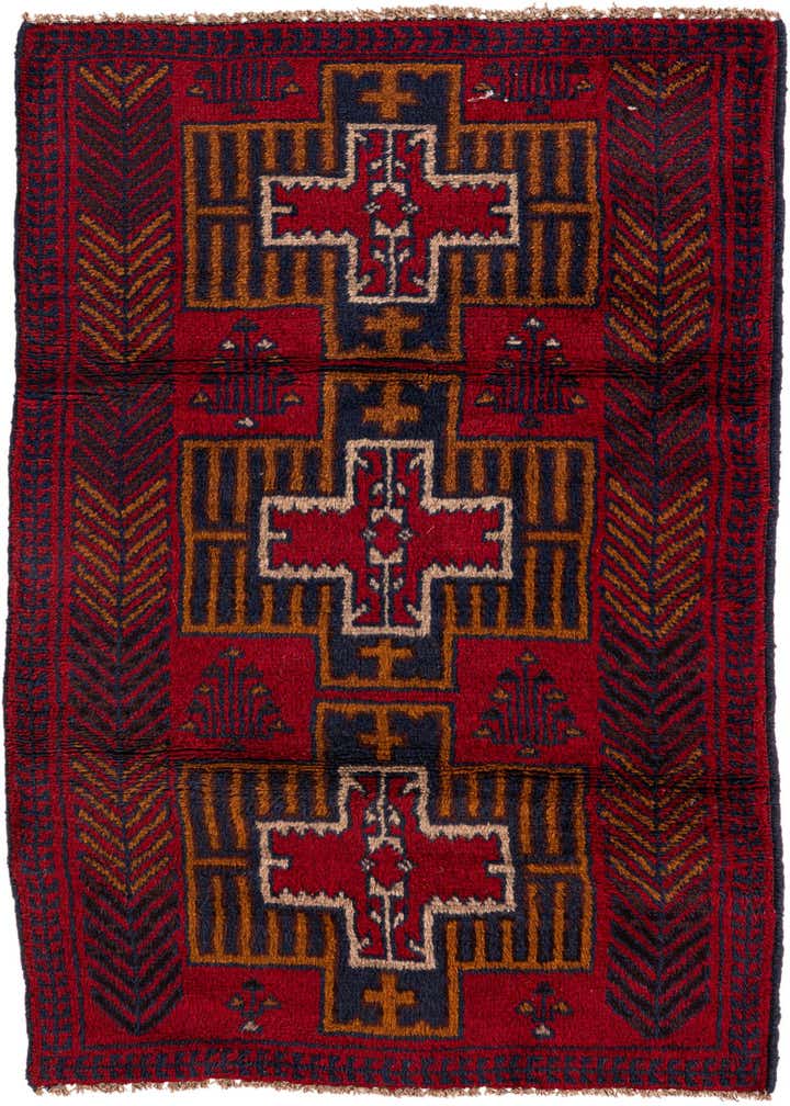 2' 10 x 4' 7 Hand Knotted Balouch Persian Wool Rug