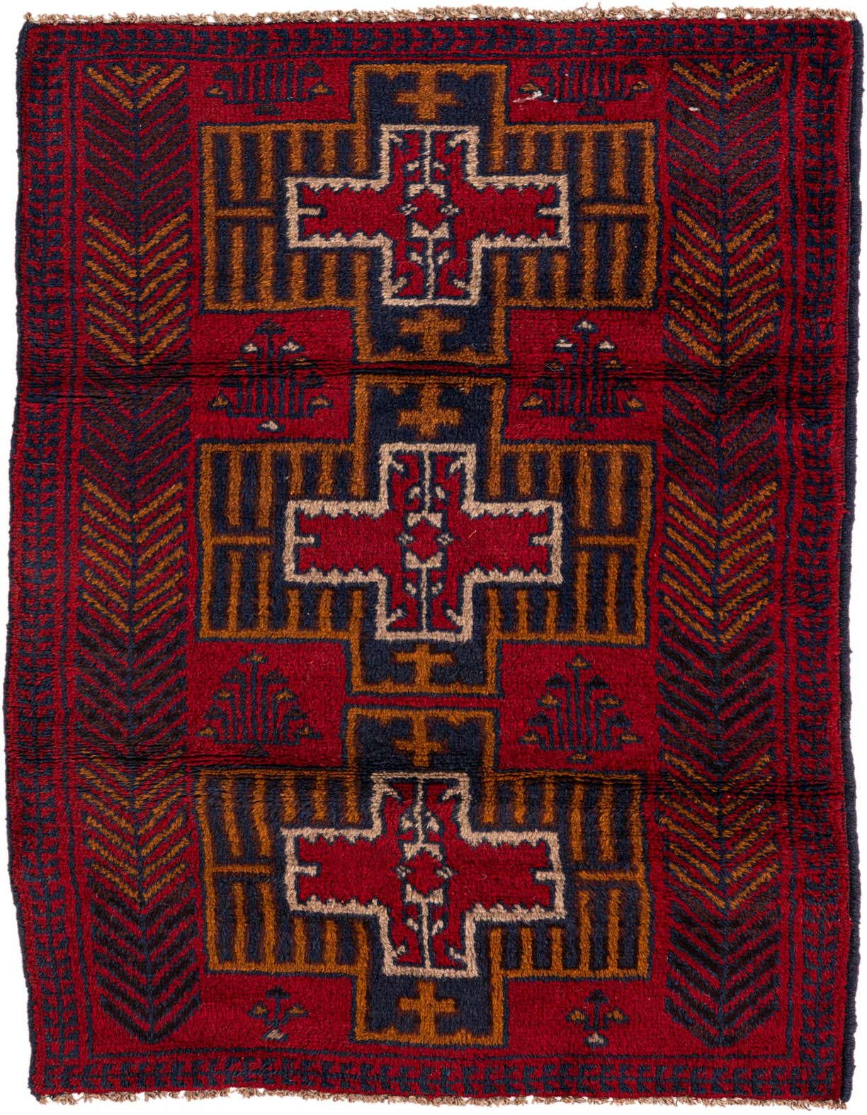 2' 10 x 4' 7 Hand Knotted Balouch Persian Wool Rug